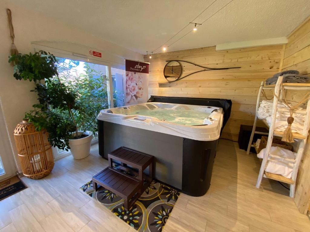 Jacuzzi Le Jardin de Celina Hôtels Spa à Valensole